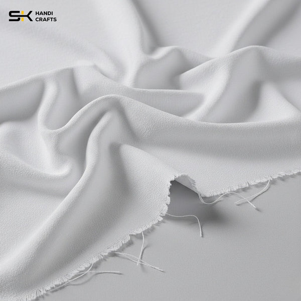 WHITE WOOLEN KHADDAR UNSTITCHED KAMEEZ SHALWAR FABRIC