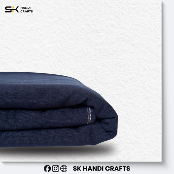 NAVY BLUE WOOLEN KHADDAR UNSTITCHED KAMEEZ SHALWAR FABRIC